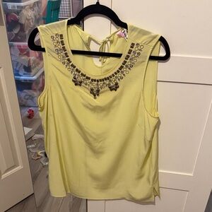 Lilly Pulitzer Yellow Embellished Sleeveless Top